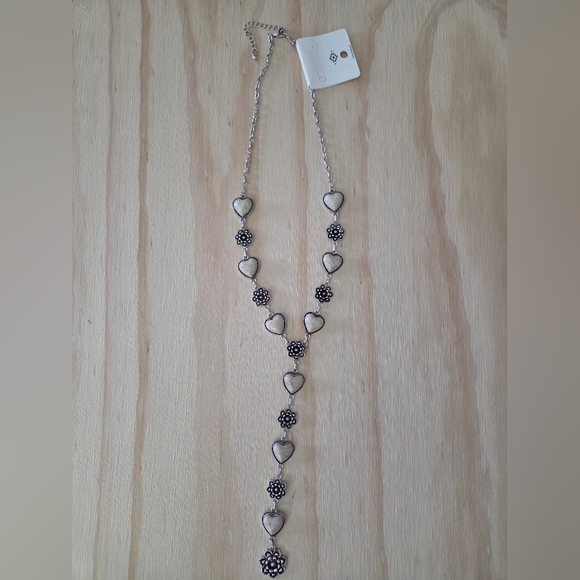 Western Heart Stone Necklace Southwestern Boho Cowgirl Floral Statement Jewelry - Picture 2 of 4